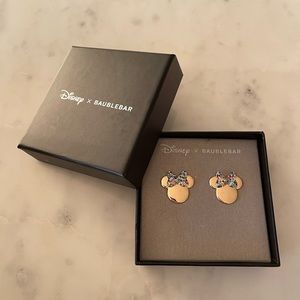 🎀 NWT BAUBLEBAR x Disney Minnie Mouse Gold Pave Stud Earrings